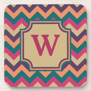 Posavasos Coaster cuadrado de zigzag tropical