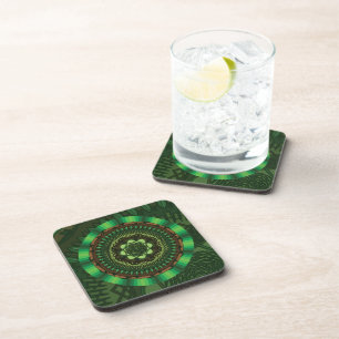 Posavasos Coaster Cuadrado Mandala de la Tierra