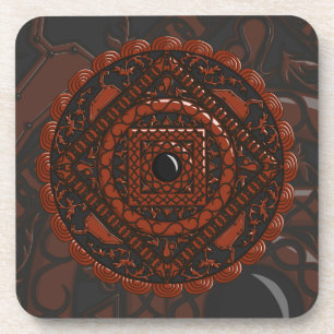 Posavasos Coaster Cuadrado Mandala de Leo