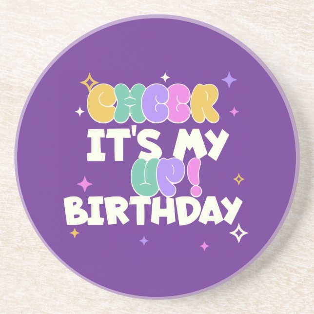 POSAVASOS COASTER DE ARENISCA PARA ANIMAR EL CUMPLEAÑOS  (Frente)