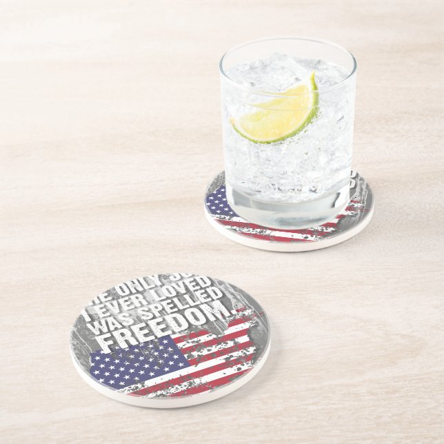Posavasos Coaster de arenisca - Trabajo Libertad (Lado)