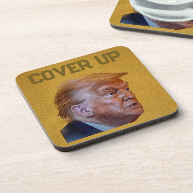 Posavasos Coaster de Bebida para Encubrir a Trump (Lado Izquierdo)