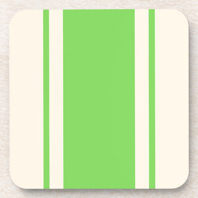 Posavasos Coaster de franja costera - Lima y crema (Frente)