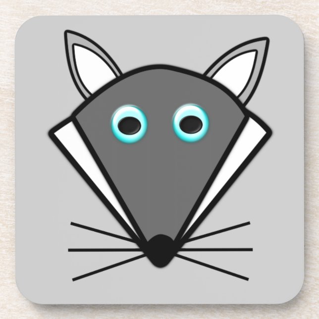 Posavasos Coaster de lobo de Halloween lindo (Frente)