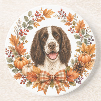Posavasos Coaster de otoño para Springer Spaniel