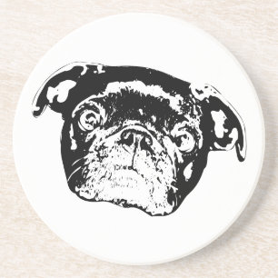 Posavasos Coaster de reunión de Pug brillante