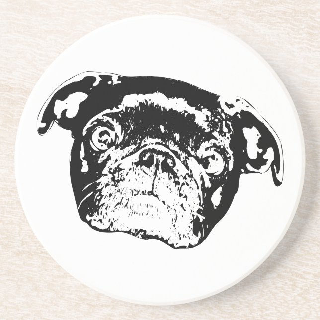 Posavasos Coaster de reunión de Pug brillante (Frente)