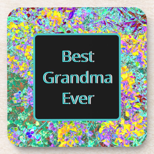 Posavasos Coaster for Grandmother - "Best Grandma Ever"  (Frente)