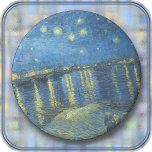 Posavasos COASTER - "Noche estrellada sobre el Ródano" - van<br><div class="desc">Una imagen de "Noche estrellada sobre el Ródano" (1888) de Vincent van Gogh aparece en esta montaña rusa de Sandstone. La imagen no se puede quitar ni reemplazar. personalizar/personalización agregando texto personalizado a su elección de tipo de letra (estilo, color, tamaño), imagen adicional o logotipo. Hace un regalo colorido e...</div>