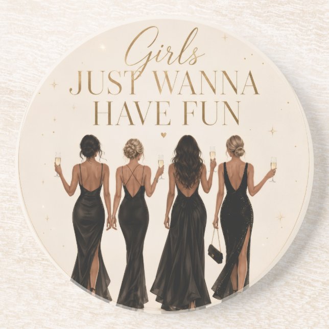 Posavasos Coaster para despedida de soltera 'Las chicas solo (Frente)