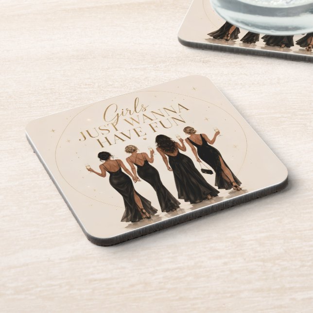 Posavasos Coaster para despedida de soltera 'Las chicas solo (Lado Izquierdo)