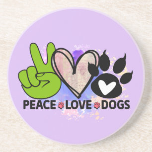 Posavasos Coaster Paz Amor Perros – Regalo para Amantes de M