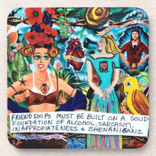 POSAVASOS COASTER-PK/6FRIENDSHIP, SHENANIGANS, ALCOHOL,