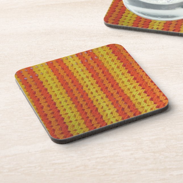 Posavasos Coaster set - Orange afghan (Lado Izquierdo)