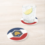 Posavasos Coaster with Flag of Utah, USA<br><div class="desc">Add a touch of Utah pride to your table setting with our exclusive coaster featuring the new flag of Utah, USA! Crafted with meticulous attention to detail, this coaster is more than just a surface protector—it’s a celebration of Utah’s renewed identity and cultural pride. The bold design prominently features the...</div>