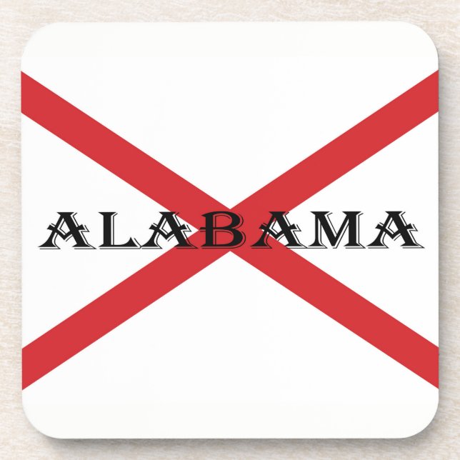 Posavasos Coastercn de Alabama y Bandera (Frente)