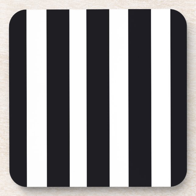 Posavasos COASTERS (Conjunto de 6) Elegantes franjas en blan (Frente)