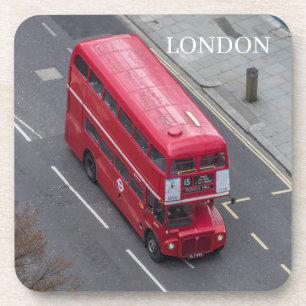 Posavasos Coasters de Londres con vistas aéreas a los autobu