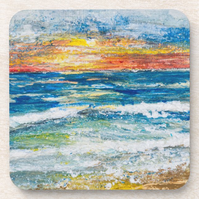 Posavasos Coasters - Olas del Mar Atardecer (Frente)