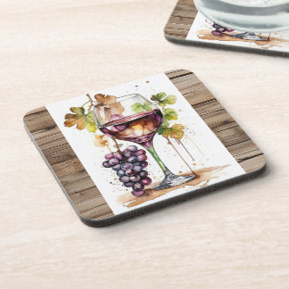 Posavasos Coasters/ Porta copos/ Wine glass and Grapes