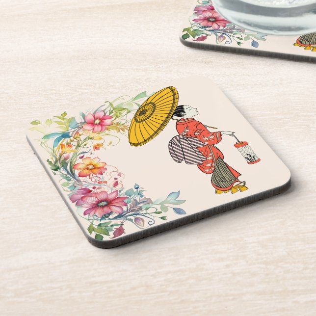 Posavasos Coca de Bebida para mujeres asiáticas (Lado Izquierdo)