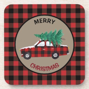 Posavasos Coche de Navidad de Cuadro de Búfalo
