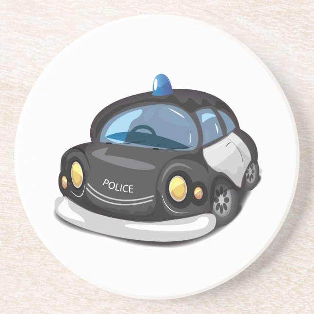 Posavasos Coche de policía vintage (Frente)