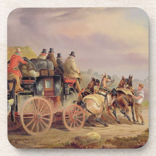 Posavasos Coches de correo en el camino: El "mercurio" (Frente)