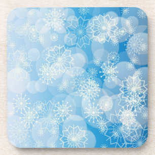 Posavasos Cochitos de Navidad sobre un fondo azul   