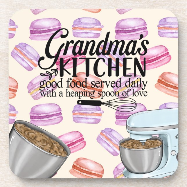 Posavasos Cocina de la abuela servida todos los días con él (Frente)