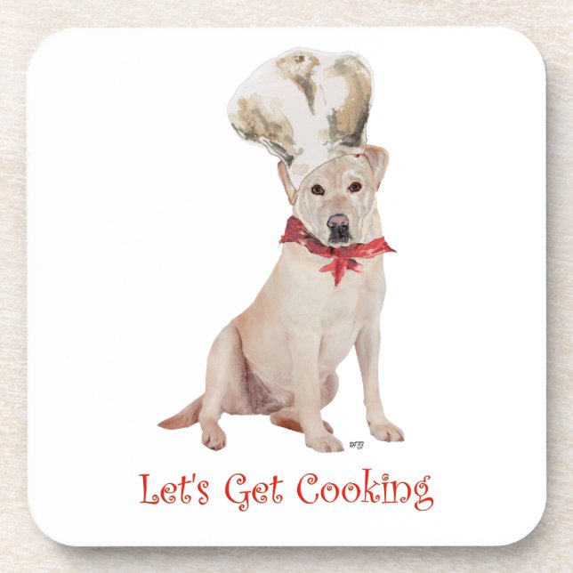 Posavasos Cocina de recuperación de Labrador amarillo (Frente)