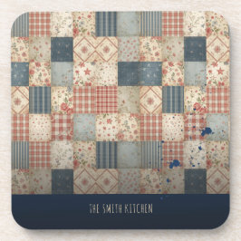 Posavasos Cocina Familiar Personalizada con Parche de Tela A