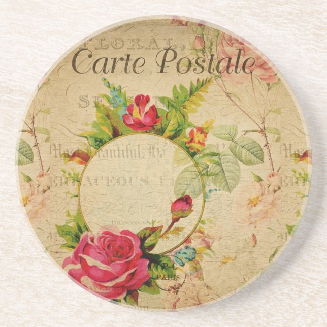 Posavasos Cocina francesa de bebidas postales (Frente)