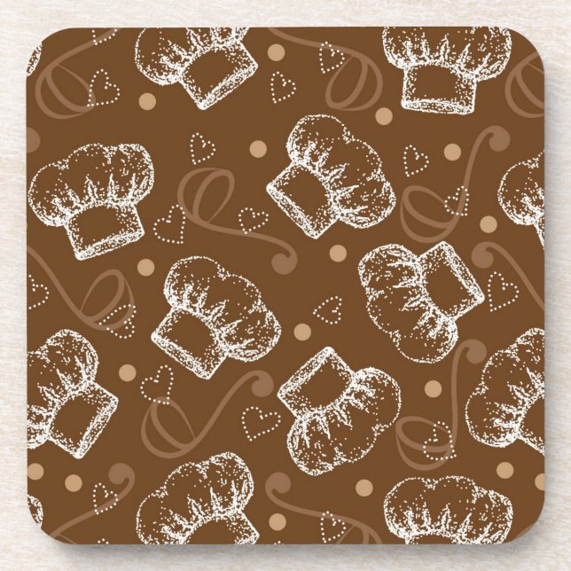 Posavasos Cocinar el modelo con el gorra del cocinero (Frente)