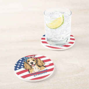 Posavasos Cocker Spaniel Patriótico