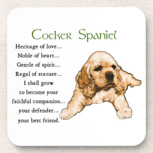 Posavasos Cocker Spaniel Puppy Lovers Art