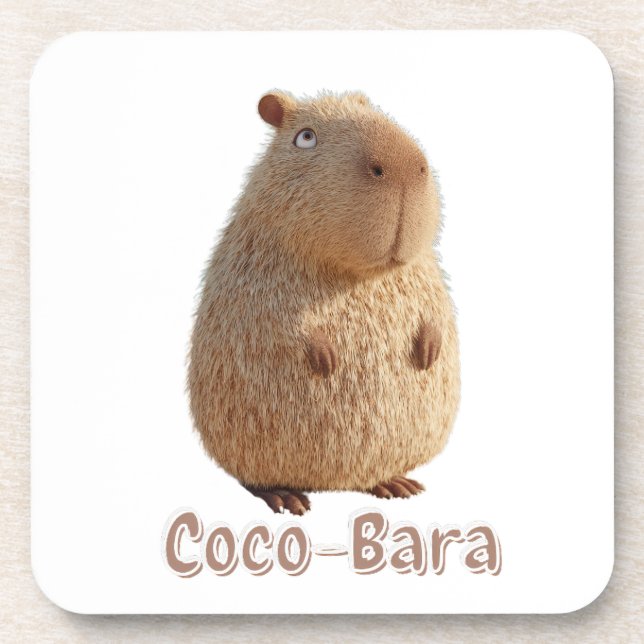Posavasos Coco-Bara Vibes. Núcleo de los capibara: Cocoteros (Frente)