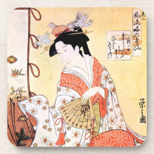 Posavasos Coco de arte de geisha clásica japonesa oriental