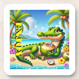 POSAVASOS COCODRILLO CON AGUA DE COCO