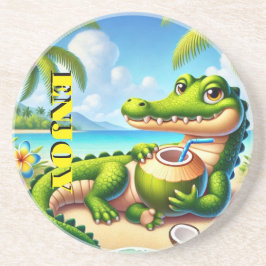 POSAVASOS COCODRILLO CON AGUA DE COCO