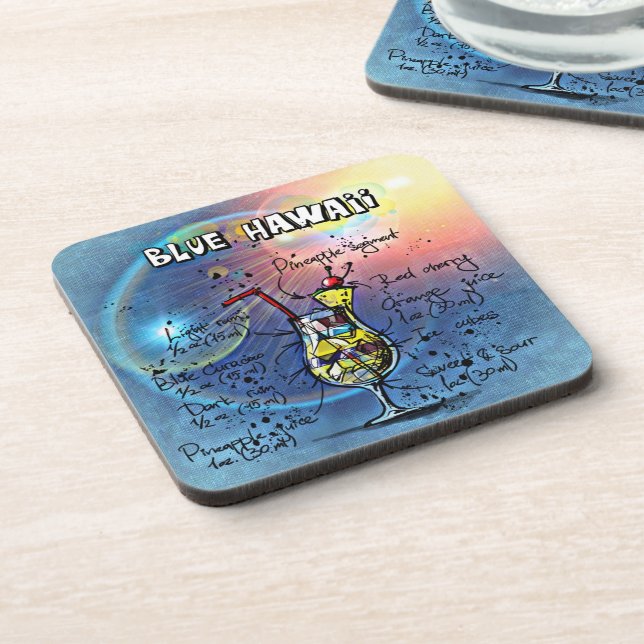 Posavasos Cóctel azul hawaiano (#1 de 12 conjuntos de receta (Lado Izquierdo)