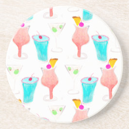 Posavasos Cócteles de Acuarela Patrón de Bebida Bar