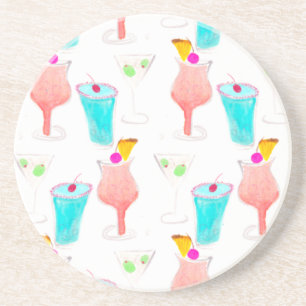 Posavasos Cócteles de Acuarela Patrón de Bebida Bar