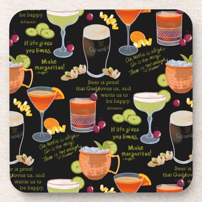 Posavasos Cócteles y contemplación (Frente)