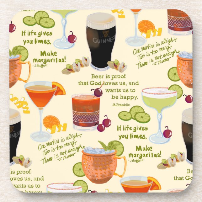Posavasos Cócteles y conversación (Frente)