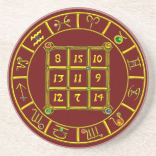 Posavasos CÓDIGO ASTRAL,MÁGIC SQUARE 33 Zodiac Astrology Cha