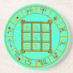 Posavasos CÓDIGO ASTRAL,MÁGIC SQUARE 33 Zodiac Astrology Cha