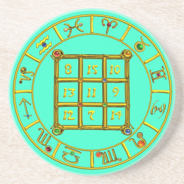 Posavasos CÓDIGO ASTRAL,MÁGIC SQUARE 33 Zodiac Astrology Cha (Frente)