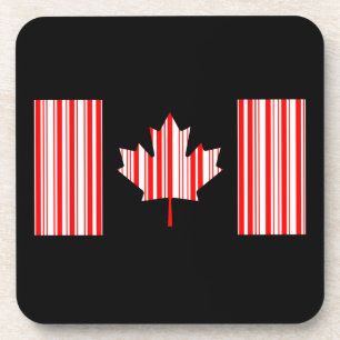 Posavasos CÓDIGO DE BARRAS DE LA BANDERA DE CANADÁ Código de