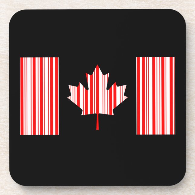 Posavasos CÓDIGO DE BARRAS DE LA BANDERA DE CANADÁ Código de (Frente)